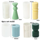 Wave cylindrical candle silicone mold with irregular geometric shape twisted stripes cylindrical candle mold resin gypsum mold