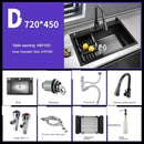 Nordic Metal Kitchen Sinks for Balcony Sink Black Thickened Nano Simple Design Household Kitchen Sink for Kitchen and Restaurant