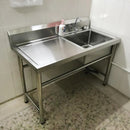 Commercial Kitchen Sinks with Platform Floor-standing Stainless Steel Single-slot Vegetable Basin Home Washing Sink with Bracket