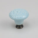 Colorful Floral Ceramic Handle Cabinet Door Solid Wood Furniture Wardrobe Handle Single-hole Drawer Hardware