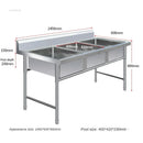 Stainless Steel Kitchen Sinks Washing Sink with Bracket Multifunctional Sinks for Restaurant Commercial Floor Dishwashing Sinks