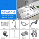 Modern Stainless Steel Kitchen Sinks for Restaurant Thickened Brushed Single-bowl Sink Minimalist Commercial Sinks for Kitchen