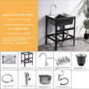 Thickened Stainless Steel Kitchen Sink  Floor-standing Vegetable Basin Single-slot Kitchen Accessories Commercial Washing Basin