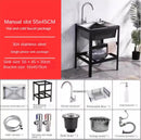 Thickened Stainless Steel Kitchen Sink  Floor-standing Vegetable Basin Single-slot Kitchen Accessories Commercial Washing Basin