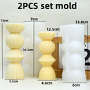 Wave cylindrical candle silicone mold with irregular geometric shape twisted stripes cylindrical candle mold resin gypsum mold