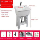 Home Plastic Kitchen Sinks Outdoor Balcony Laundry Pool Modern Simple Dishwashing Sink Floor-standing Single Slot with Bracket