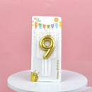 1Pc Festive Party Supplies Birthday Candles Digital Candle Cake Topper Gold Balloon Design Number 0-9 for Baking Dessert