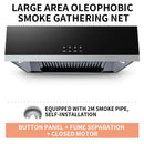 180W Range hood for kitchen Large Suction Small Oil Hat Machine Top Suction Automatic thermal cleaning Range Hood 715mm