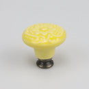 Colorful Floral Ceramic Handle Cabinet Door Solid Wood Furniture Wardrobe Handle Single-hole Drawer Hardware