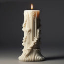 DIY Blossoming Flower Cylindrical Candle Silicone Mold Sunflower Cylindrical Candle Mold Carving Pattern Wave Candle Mold