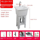 Home Plastic Kitchen Sinks Outdoor Balcony Laundry Pool Modern Simple Dishwashing Sink Floor-standing Single Slot with Bracket