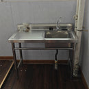Commercial Kitchen Sinks with Platform Floor-standing Stainless Steel Single-slot Vegetable Basin Home Washing Sink with Bracket