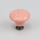 Colorful Floral Ceramic Handle Cabinet Door Solid Wood Furniture Wardrobe Handle Single-hole Drawer Hardware