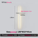 Black long strip wall lamp bedroom bedside lamp modern minimalist wall lamp living room TV background line wall light