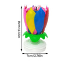 Lotus Candle Creative Rotating Birthday Candle Electric Birthday Cake Music Candles Flower Candle Reusable Decorative Candles