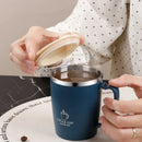 350ml Vacuum Cup Portable Mug Insulated Cup for Outdoor Traveling Double Wall Stainless Steel Coffee Cup with Handle and Lid