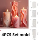 DIY Blossoming Flower Cylindrical Candle Silicone Mold Sunflower Cylindrical Candle Mold Carving Pattern Wave Candle Mold