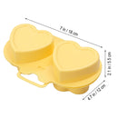 Microwave Egg Cooker Heart Flower Shaped Egg Kitchen Gadgets Silicone Fried Eggs Oven(Flowers + Heart,Yellow)