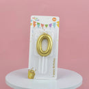 1Pc Festive Party Supplies Birthday Candles Digital Candle Cake Topper Gold Balloon Design Number 0-9 for Baking Dessert
