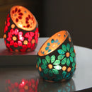 Romantic Flower Beveled Glass Mosaic Candlestick Fashion Home Decoration,European Mosaic Glass Votive Candle Holder,Wedding