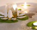 Floating Lotus Bath Wine Glass Holder and Candle Float Set for Tub Tealight Holder Wine Bottle Stand and Elegant Bathroom Decor