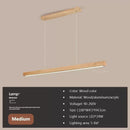 Modern LED Pendant Light wood Long Strip dining table lamp suspension Chandelier for living dining room kitchen lighting fixture