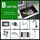 Nordic Metal Kitchen Sinks for Balcony Sink Black Thickened Nano Simple Design Household Kitchen Sink for Kitchen and Restaurant