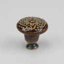 Colorful Floral Ceramic Handle Cabinet Door Solid Wood Furniture Wardrobe Handle Single-hole Drawer Hardware