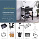 Thickened Stainless Steel Kitchen Sink  Floor-standing Vegetable Basin Single-slot Kitchen Accessories Commercial Washing Basin