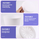 Plastic Plant Flower Pot Planter With Saucer Tray Round Gloss Home Garden Decor, White Upper Caliber -, 17cm / 6.69"