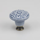 Colorful Floral Ceramic Handle Cabinet Door Solid Wood Furniture Wardrobe Handle Single-hole Drawer Hardware