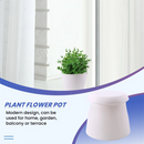 Plastic Plant Flower Pot Planter With Saucer Tray Round Gloss Home Garden Decor, White Upper Caliber -, 17cm / 6.69"