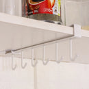 6 Hooks Storage Shelf Plastic Under Shelves Hanging Rack Utensils Holder Wardrobe Kitchen Bathroom Organizer Home Accessories