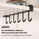 6 Hooks Storage Shelf Plastic Under Shelves Hanging Rack Utensils Holder Wardrobe Kitchen Bathroom Organizer Home Accessories