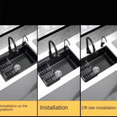 Nordic Metal Kitchen Sinks for Balcony Sink Black Thickened Nano Simple Design Household Kitchen Sink for Kitchen and Restaurant