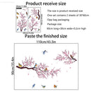 Wall Stickers Pink Plum Tree Birds Home Room Decoration Poster Bedroom Adhesive Wallpaper Wall Furniture House Interior Decor