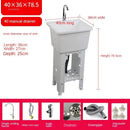 Home Plastic Kitchen Sinks Outdoor Balcony Laundry Pool Modern Simple Dishwashing Sink Floor-standing Single Slot with Bracket