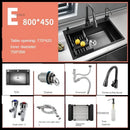 Nordic Metal Kitchen Sinks for Balcony Sink Black Thickened Nano Simple Design Household Kitchen Sink for Kitchen and Restaurant