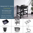 Thickened Stainless Steel Kitchen Sink  Floor-standing Vegetable Basin Single-slot Kitchen Accessories Commercial Washing Basin
