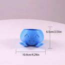 Cute Plastic Plant Pot Blue Cartoon Smiling Succulent Flowerpot Bonsai Potted Flowerpot Home Decoration
