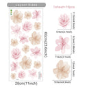 Boho Flowers Wall Stickers Watercolor Bedroom Living Room Home Decor Art Eco-frienly Removable Decals PVC Murals