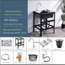 Thickened Stainless Steel Kitchen Sink  Floor-standing Vegetable Basin Single-slot Kitchen Accessories Commercial Washing Basin