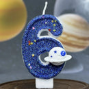 Digital Shaped Birthday Candle Cake Party Planet Universe Decoration Cake Decoration Accessories