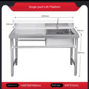 Commercial Kitchen Sinks with Platform Floor-standing Stainless Steel Single-slot Vegetable Basin Home Washing Sink with Bracket