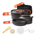 Aluminum Outdoor Camping Cookware Set with Mesh Bag Folding Cookset Camping Kitchen Cooking Teapot and Pans Equipment