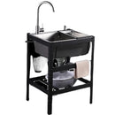 Thickened Stainless Steel Kitchen Sink  Floor-standing Vegetable Basin Single-slot Kitchen Accessories Commercial Washing Basin
