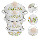 3 Pcs Cooking Utensils Enamel Pot Cooker Pots Deep Stockpot Soup Chinese Stew with Handle