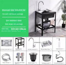 Thickened Stainless Steel Kitchen Sink  Floor-standing Vegetable Basin Single-slot Kitchen Accessories Commercial Washing Basin
