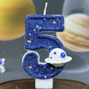 Digital Shaped Birthday Candle Cake Party Planet Universe Decoration Cake Decoration Accessories