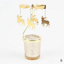 Rotating Candle Stick Holder Gold Candlestick Home Decoration Romantic Valentine's Gift Party Room Decor Carousel Candle Stand
